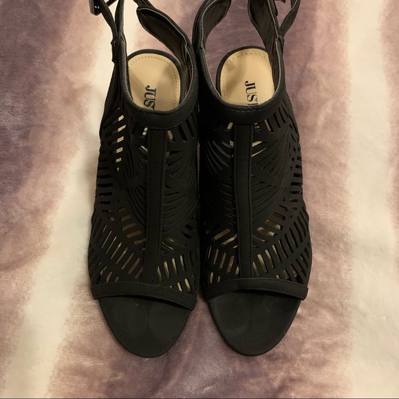 Just fab black wedge sandals - Picture 3 of 5